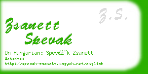 zsanett spevak business card